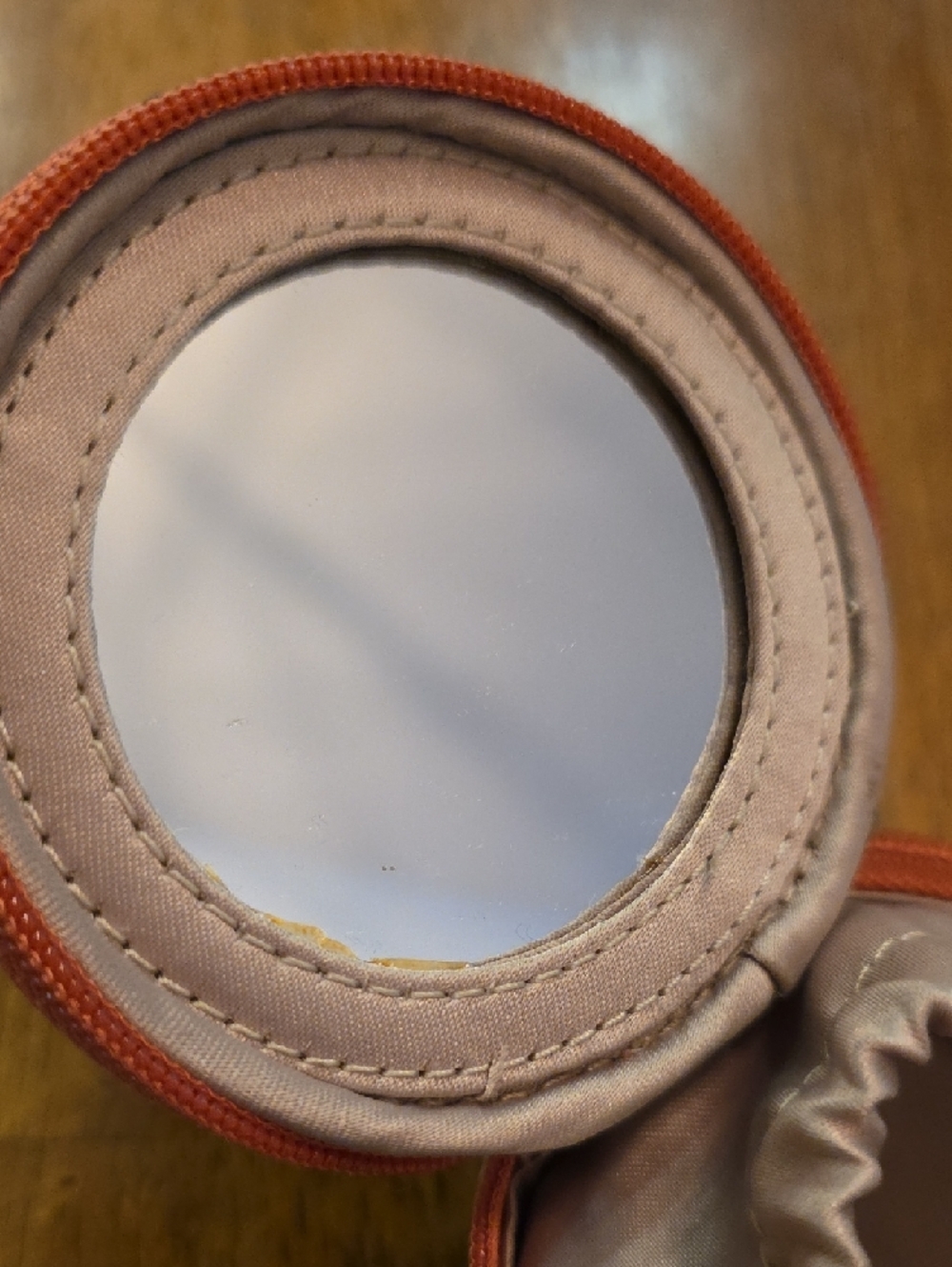 Coach Tan Signature Round Jewelry Case with Pink Trim - Picture 5 of 7